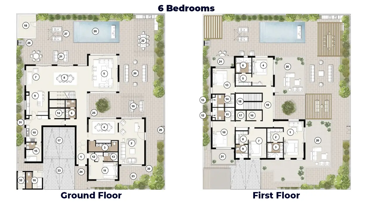 6 Bedroom Floor Plan